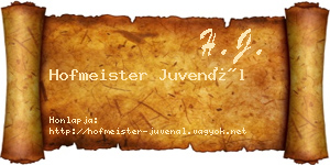 Hofmeister Juvenál névjegykártya